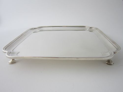 10 SCOTTISH ANTIQUE GEORGE V STERLING SILVER SALVERDRINKS TRAY 1929 - ADDITIONAL PHOTO 1