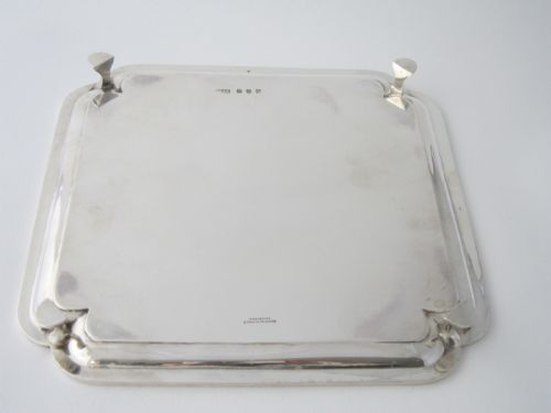 10 SCOTTISH ANTIQUE GEORGE V STERLING SILVER SALVERDRINKS TRAY 1929 - ADDITIONAL PHOTO 4
