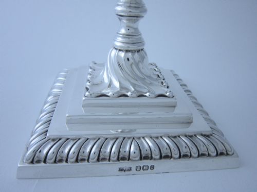 ANTIQUE VICTORIAN STERLING SILVER CANDLESTICKS 1897 - ADDITIONAL PHOTO 5