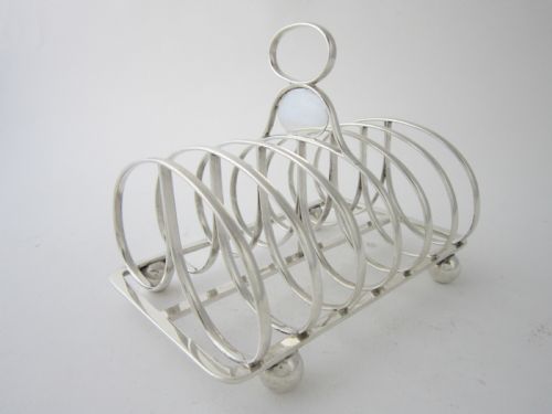 HEAVY ANTIQUE VICTORIAN STERLING SILVER TOAST RACK 1842 - ADDITIONAL PHOTO 2