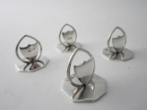 ANTIQUE EDWARDIAN STERLING SILVER MENUPLACE CARD HOLDERS 1905 - ADDITIONAL PHOTO 5