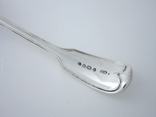 ANTIQUE VICTORIAN STERLING SILVER FIDDLE THREAD SIFTER SPOON 1849 - ADDITIONAL PHOTO 4