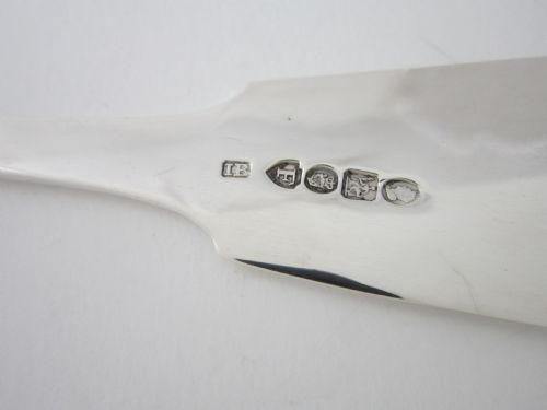 IRISH ANTIQUE GEORGE IV STERLING SILVER FIDDLE PATTERN FISH SLICE 1826 - ADDITIONAL PHOTO 5