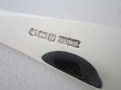 ANTIQUE GEORGE VI STERLING SILVER OLD ENGLISH STILTON SCOOP 1937 - ADDITIONAL PHOTO 6