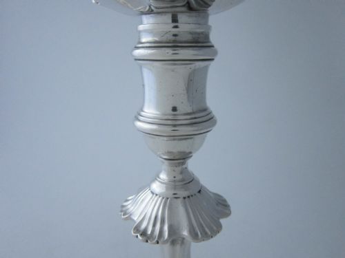 ANTIQUE GEORGE III STERLING SILVER CAST CANDLESTICKS 1760 - ADDITIONAL PHOTO 3