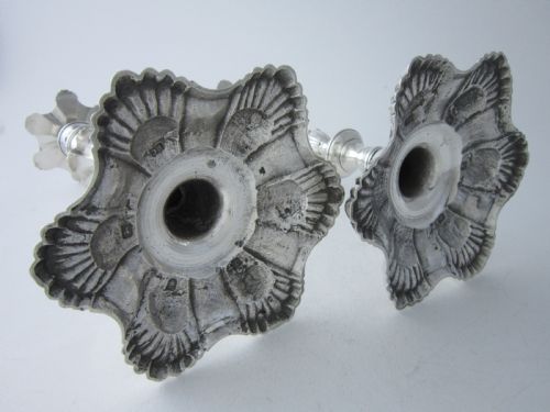 ANTIQUE GEORGE III STERLING SILVER CAST CANDLESTICKS 1760 - ADDITIONAL PHOTO 7
