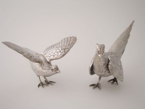 ELIZABETH II STERLING SILVER PHEASANTS 1966 - ADDITIONAL PHOTO 2