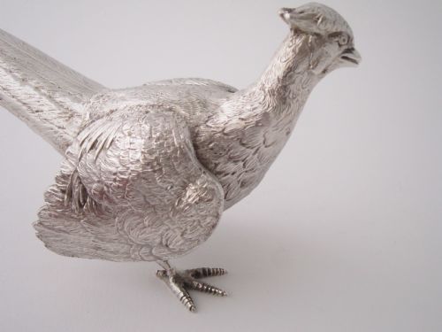 ELIZABETH II STERLING SILVER PHEASANTS 1966 - ADDITIONAL PHOTO 4