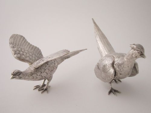 ELIZABETH II STERLING SILVER PHEASANTS 1966 - ADDITIONAL PHOTO 12