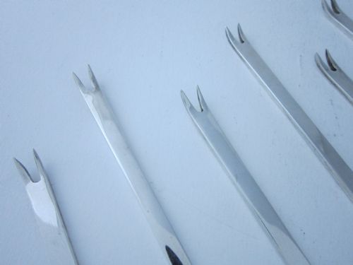SET OF 6 ANTIQUE GEORGE V STERLING SILVER LOBSTER PICKS 1923 - ADDITIONAL PHOTO 3