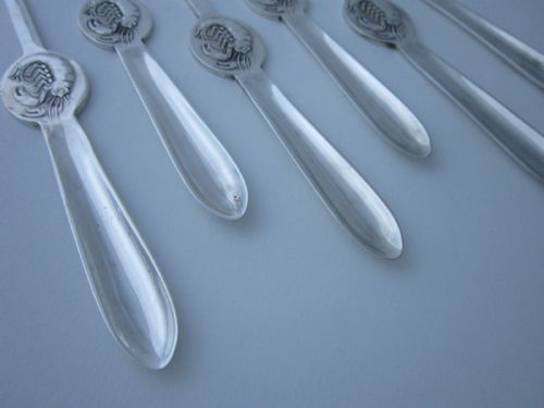 SET OF 6 ANTIQUE GEORGE V STERLING SILVER LOBSTER PICKS 1923 - ADDITIONAL PHOTO 5