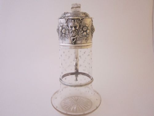 ANTIQUE VICTORIAN STERLING SILVER GLASS CLARET JUG 1868 - ADDITIONAL PHOTO 1