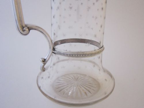 ANTIQUE VICTORIAN STERLING SILVER GLASS CLARET JUG 1868 - ADDITIONAL PHOTO 10