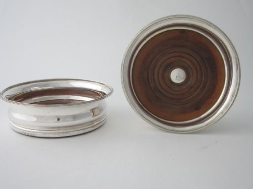 ANTIQUE GEORGE III STERLING SILVER WINE COASTERS 1807 - ADDITIONAL PHOTO 2