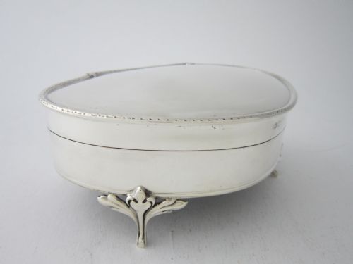 LARGE ANTIQUE GEORGE V STERLING SILVER TRINKET BOX 1914 - ADDITIONAL PHOTO 2