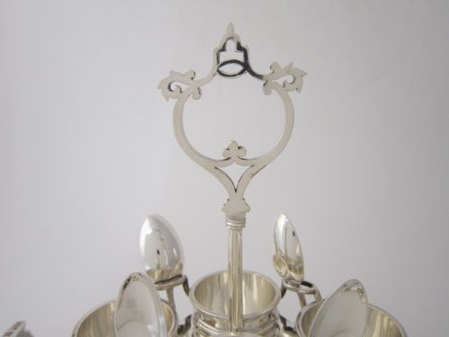 ANTIQUE GEORGE V STERLING SILVER EGG CRUET 191718 - ADDITIONAL PHOTO 1