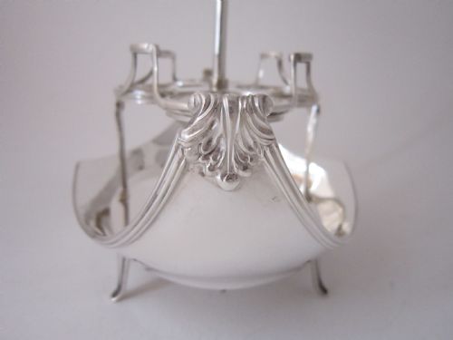 ANTIQUE GEORGE V STERLING SILVER EGG CRUET 191718 - ADDITIONAL PHOTO 4