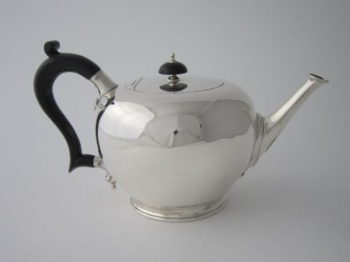 ANTIQUE GEORGE VI STERLING SILVER TEAPOT 1936 - ADDITIONAL PHOTO 2