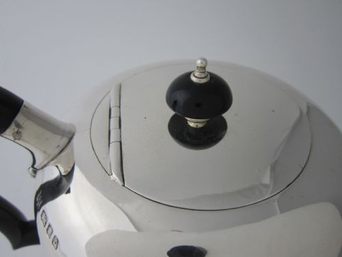 ANTIQUE GEORGE VI STERLING SILVER TEAPOT 1936 - ADDITIONAL PHOTO 3