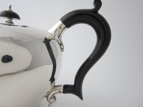 ANTIQUE GEORGE VI STERLING SILVER TEAPOT 1936 - ADDITIONAL PHOTO 6