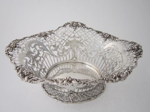 ANTIQUE GEORGE V STERLING SILVER BASKETDISH 1912 - ADDITIONAL PHOTO 2