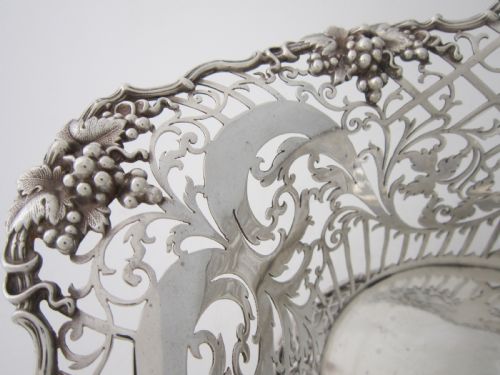 ANTIQUE GEORGE V STERLING SILVER BASKETDISH 1912 - ADDITIONAL PHOTO 4