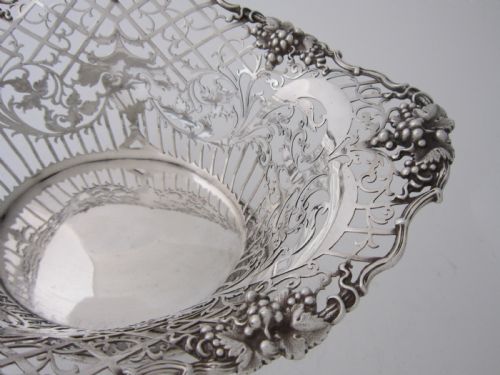 ANTIQUE GEORGE V STERLING SILVER BASKETDISH 1912 - ADDITIONAL PHOTO 5