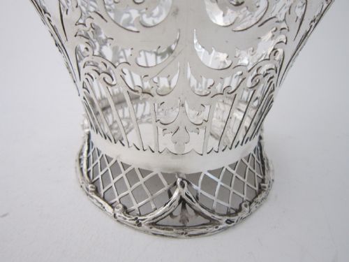 ANTIQUE GEORGE V STERLING SILVER BASKETDISH 1912 - ADDITIONAL PHOTO 8