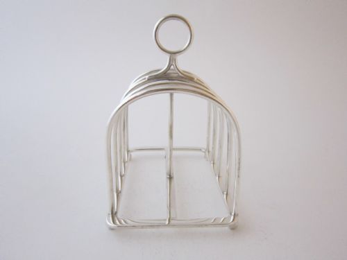 ANTIQUE VICTORIAN STERLING SILVER TOAST RACK 1887 - ADDITIONAL PHOTO 1