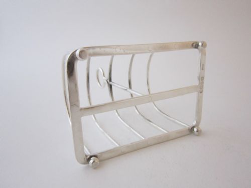 ANTIQUE VICTORIAN STERLING SILVER TOAST RACK 1887 - ADDITIONAL PHOTO 4