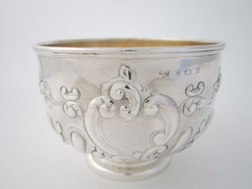 ANTIQUE EDWARDIAN STERLING SILVER SUGAR BOWL 1901