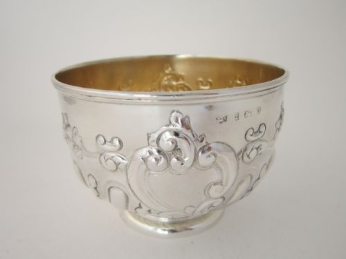 ANTIQUE EDWARDIAN STERLING SILVER SUGAR BOWL 1901 - ADDITIONAL PHOTO 3