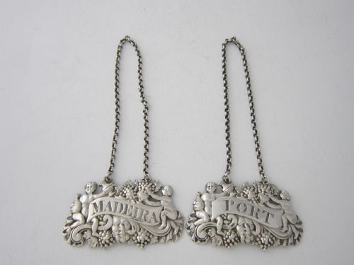 SCOTTISH ANTIQUE GEORGE III STERLING SILVER WINE LABELS 1818 - ADDITIONAL PHOTO 1