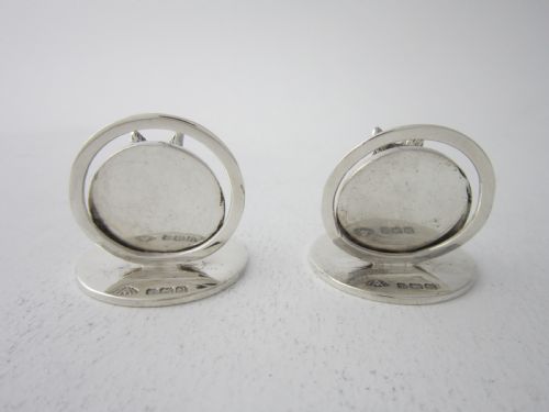 ANTIQUE GEORGE VI STERLING SILVER FOX MENUPLACE CARD HOLDERS 1936 - ADDITIONAL PHOTO 3