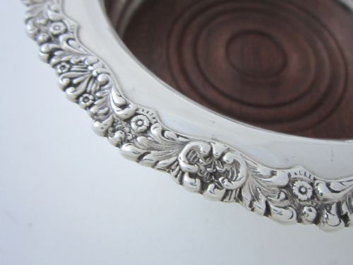 ANTIQUE GEORGE V STERLING SILVER WINE COASTER 1925 - ADDITIONAL PHOTO 2