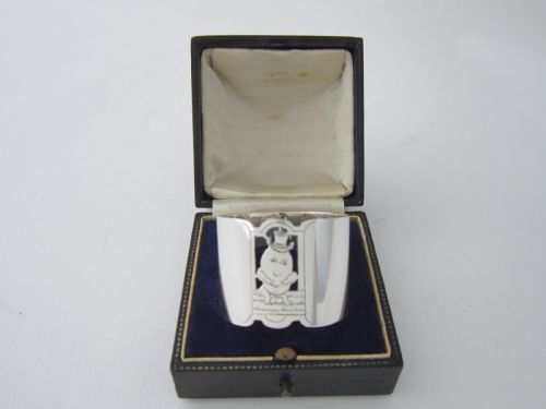 ELIZABETH II STERLING SILVER NOVELTY NAPKIN RING 1959