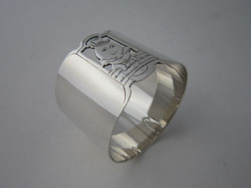 ELIZABETH II STERLING SILVER NOVELTY NAPKIN RING 1959 - ADDITIONAL PHOTO 3