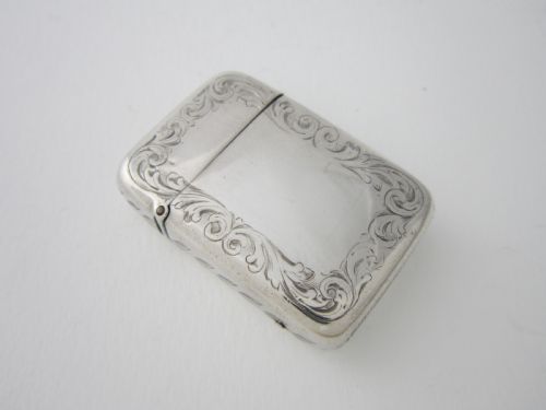 ANTIQUE VICTORIAN STERLING SILVER VESTA CASE 1873 - ADDITIONAL PHOTO 1