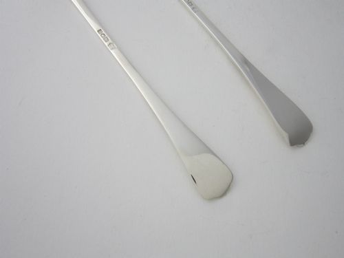 A PAIR OF ANTIQUE EDWARDIAN STERLING SILVER SALAD SERVERSSERVING SPOONS 1903 - ADDITIONAL PHOTO 6