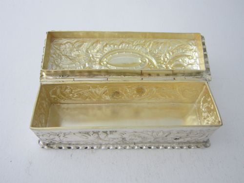 ANTIQUE VICTORIAN STERLING SILVER TRINKET BOX 1892 - ADDITIONAL PHOTO 2