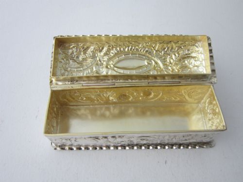 ANTIQUE VICTORIAN STERLING SILVER TRINKET BOX 1892 - ADDITIONAL PHOTO 5