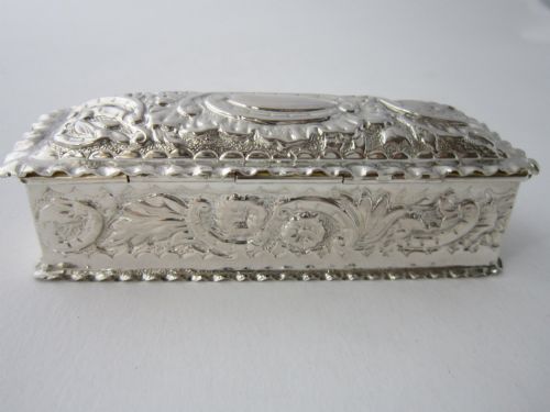 ANTIQUE VICTORIAN STERLING SILVER TRINKET BOX 1892 - ADDITIONAL PHOTO 7