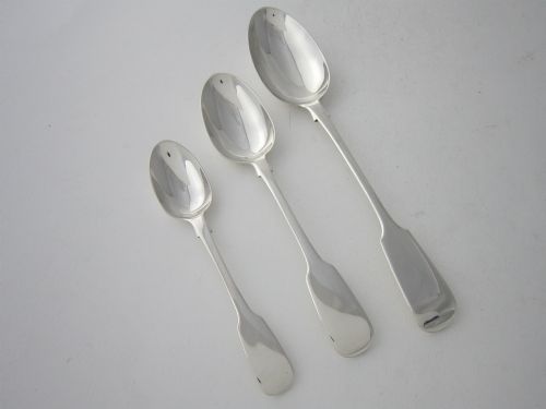 ANTIQUE VICTORIAN STERLING SILVER FIDDLE PATTERN CUTLERY FOR 8 PERSONS 18521872 - ADDITIONAL PHOTO 9