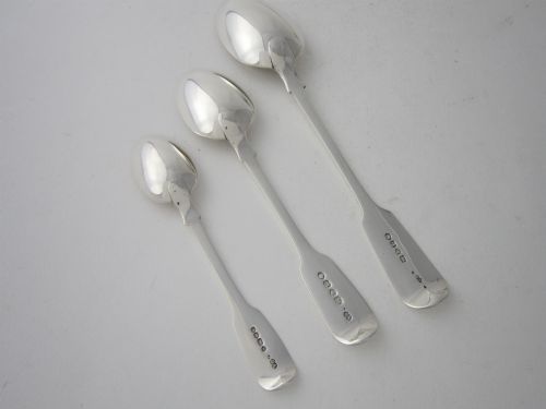 ANTIQUE VICTORIAN STERLING SILVER FIDDLE PATTERN CUTLERY FOR 8 PERSONS 18521872 - ADDITIONAL PHOTO 10