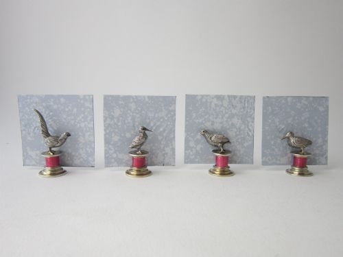 ANTIQUE STERLING SILVER ENAMEL MENUPLACE CARD HOLDERS 1909 - ADDITIONAL PHOTO 12
