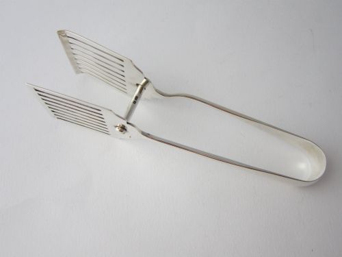 ANTIQUE GEORGE V STERLING SILVER ASPARAGUSSERVING TONGS 1931 - ADDITIONAL PHOTO 4