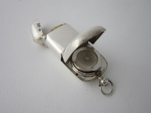 HEAVY ANTIQUE VICTORIAN STERLING SILVER COMBINATION SOVEREIGNVESTA CASE 1900