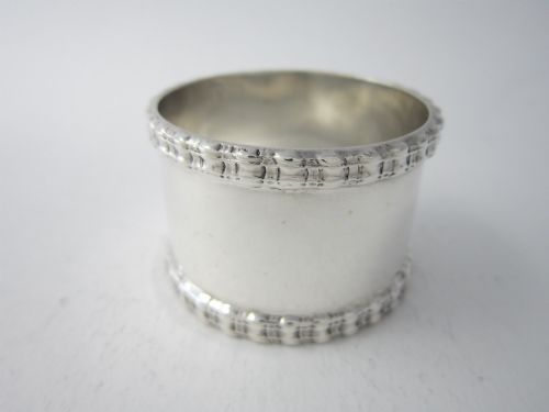 Heavy Antique Edwardian Sterling Silver Napkin Ring - 1903