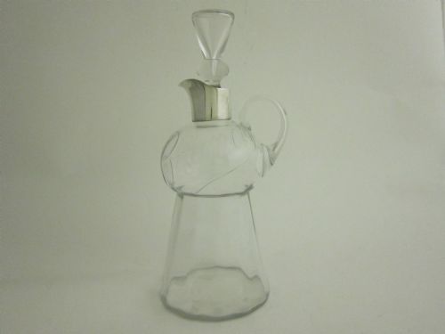 Antique Victorian Sterling Silver & Glass Brandy Decanter - 1897