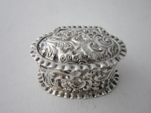 Antique Victorian Sterling Silver Pill Box - 1892